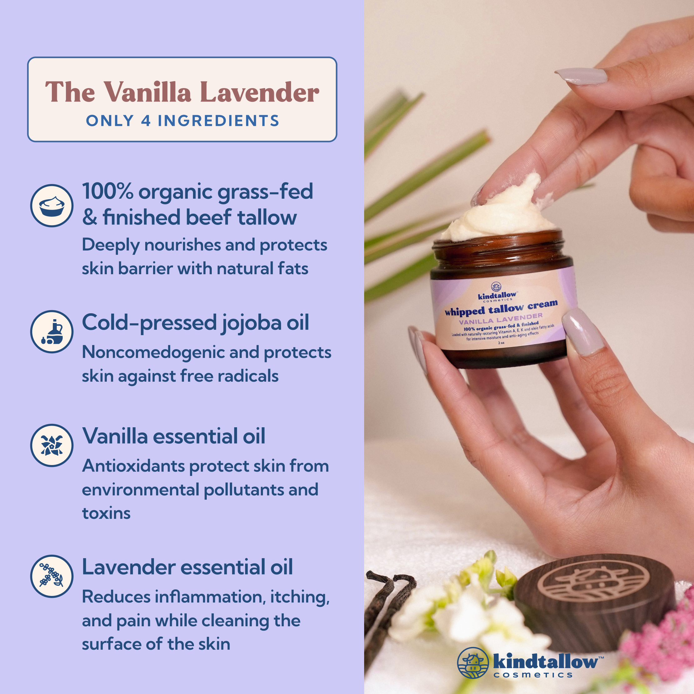 Vanilla Lavender Tallow Cream